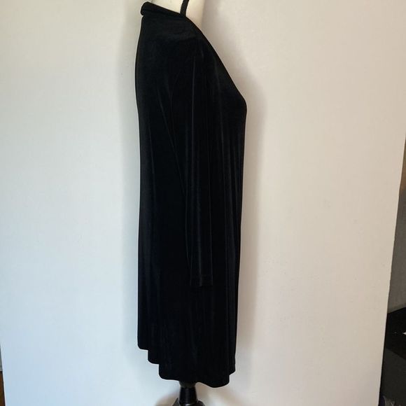 Chico’s Dress Travelers Faux Wrap Black Long Sleeves Slinky Dress - Picture 5 of 12